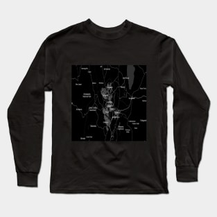 Canberra black map Long Sleeve T-Shirt